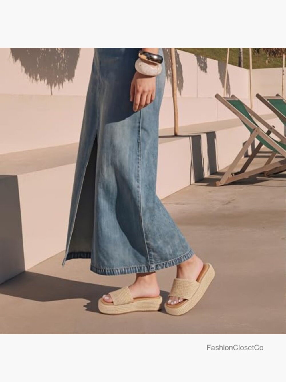 Jute Platform Espadrille Sandals - Slip On Wedges with Ankle Strap - Bohemia - Picture 3 of 7
